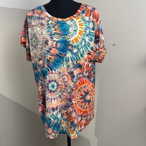 Acting Pro Colorful Tie-Dye Short Sleeve Top